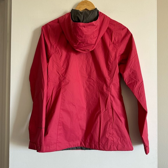 Columbia Pink Mesh Lining Zip Up 100% Nylon Hooded Rain Jacket size XS EUC - Picture 3 of 8